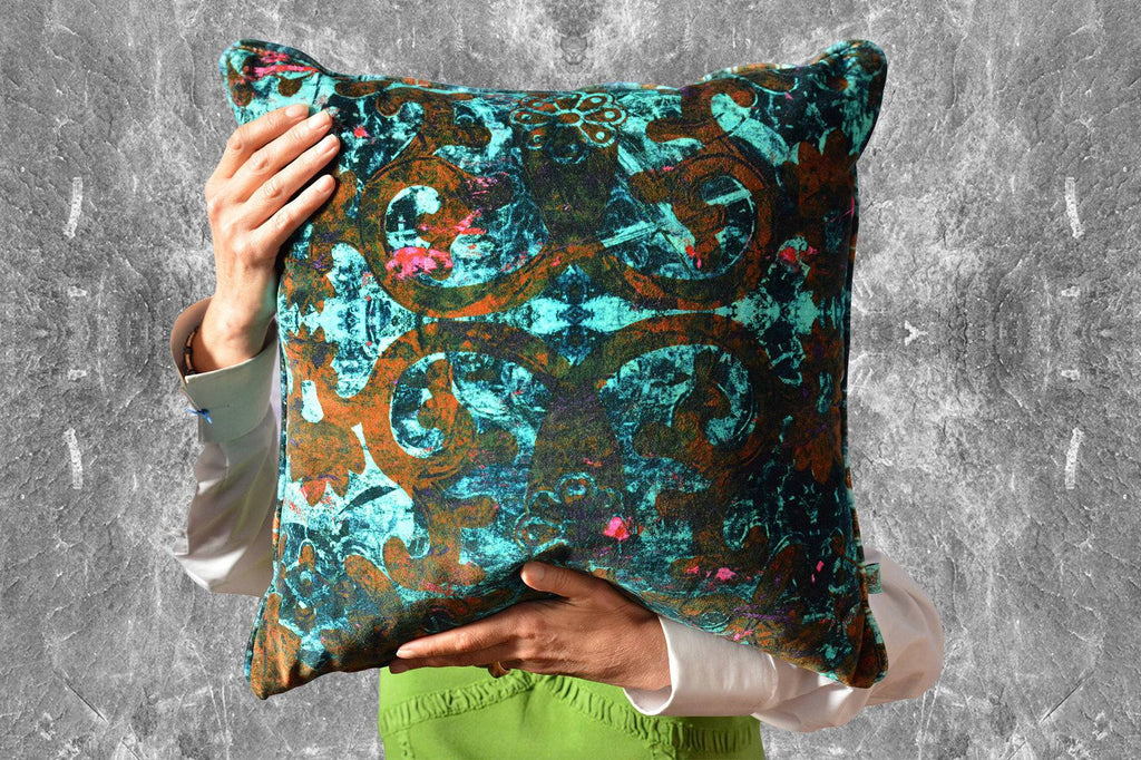 Dizzy Velvet Cushion - Blackpop | Designer Wallpaper, Luxury Fabric & Bespoke Furniture