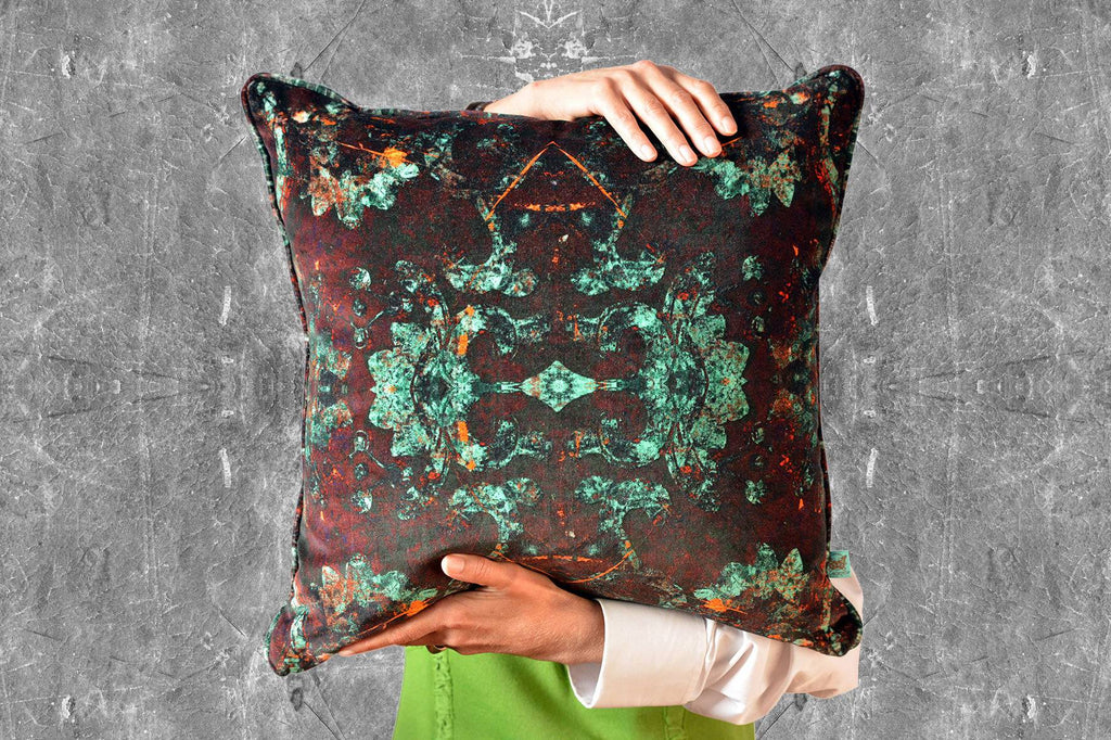 Monk Velvet Cushion - Blackpop | Designer Wallpaper, Luxury Fabric & Bespoke Furniture