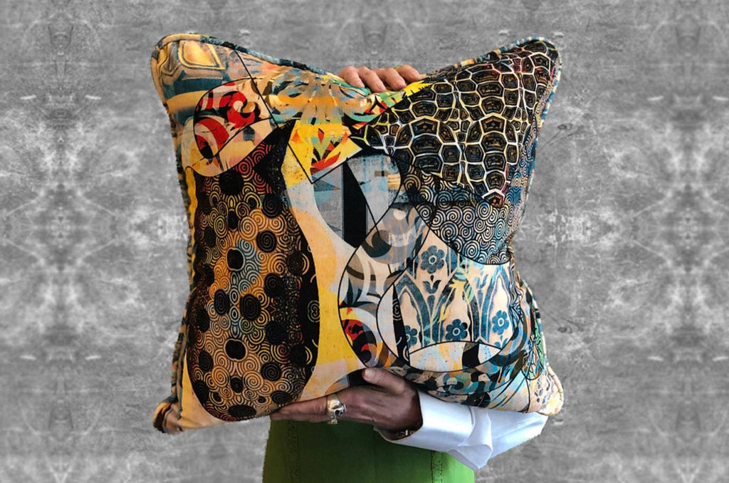Walladawn Velvet Cushion - Blackpop | Designer Wallpaper, Luxury Fabric & Bespoke Furniture