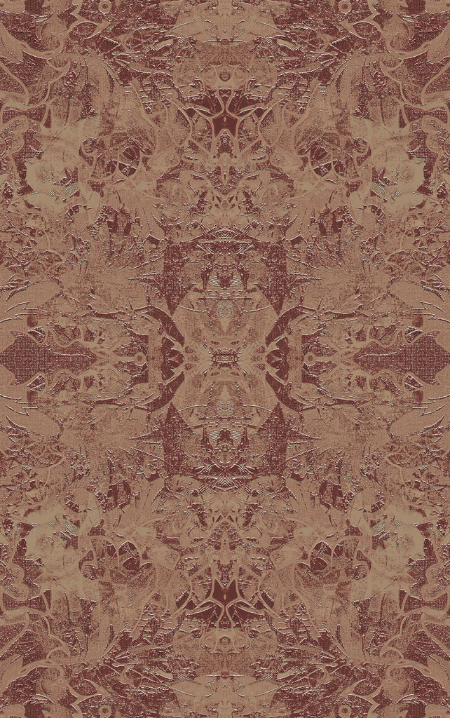 Josephine wallpaper design featuring pink and brown distressed patterns