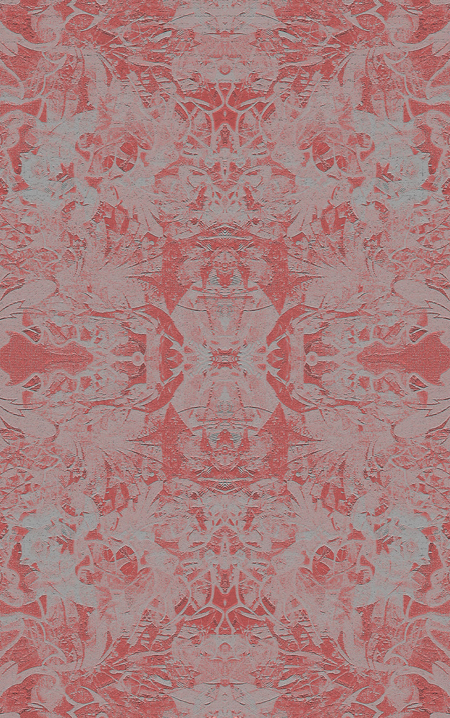 Ottoline patterned wallpaper with pink and cream distressed patterns