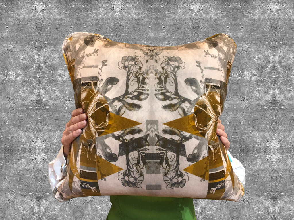 luxury cushion for sale, designer velvet cushion for sale, designer velvet cushions for sale, patterned velvet cushion for sale UK, luxury gifts UK, sustainable gifts for sale,  gifts for him, gifts for her