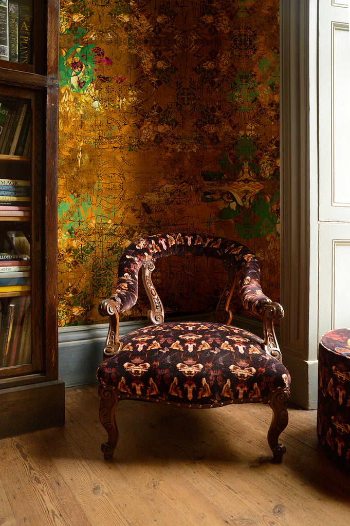 Unique designer wallpaper, Orange wallpaper for walls, Pattern contract wallpaper, Wallpaper for sale in Derbyshire 