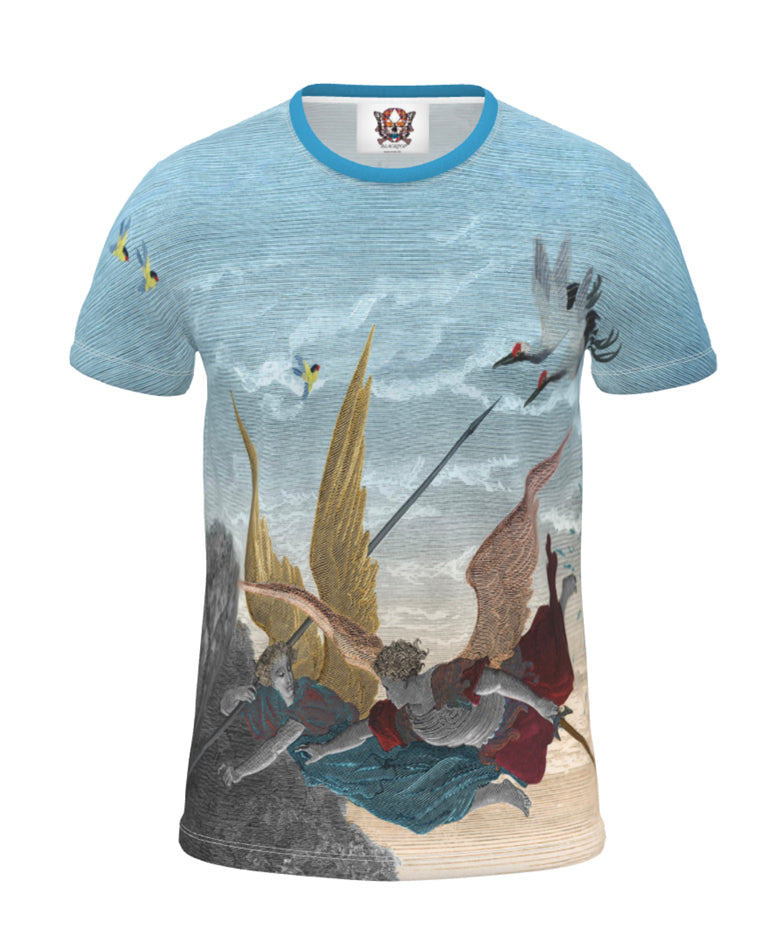 luxury patterned T-shirt, designer patterned t-shirts, cotton t-shirt for sale UK, luxury t-shirts for sale UK, t-shirts for him, tshirts for her, sustianable fashion, blue t-shirt UK