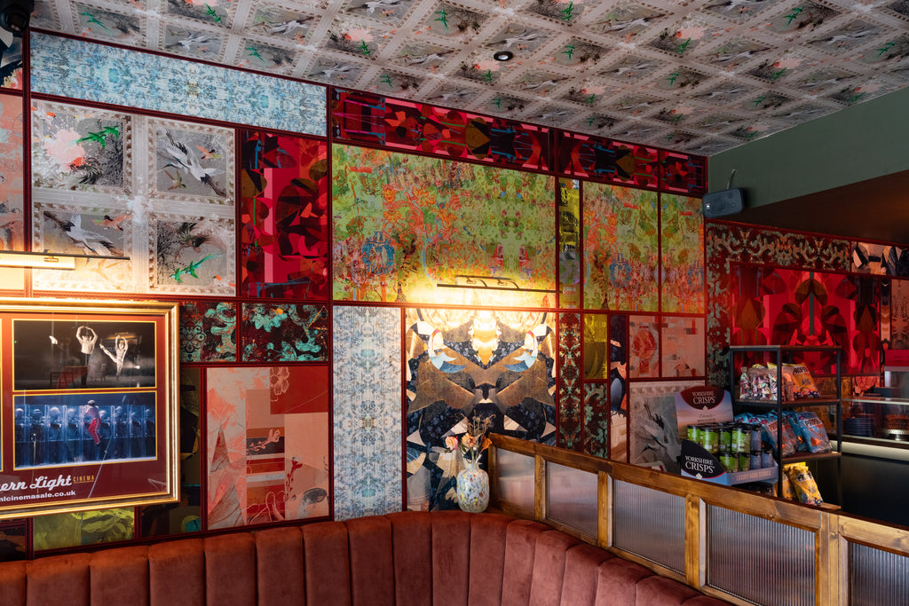 Patterned wall murals, wall murals for commercial spaces, unique wallpapers, luxury wallpapers made in the uk, Interiors shop in Manchester