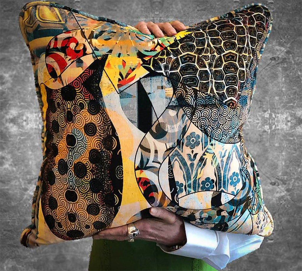 Yellow velvet feather cushion, Velvet duck feather cushion, Velvet cushion piping finish, Designer feather cushion, Luxury cushion, Cushions sold in the uk, Interiors shop in Derbyshire