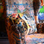 Armchair upholstered in Walladawn patterned luxury velvet fabric for bold interior design
