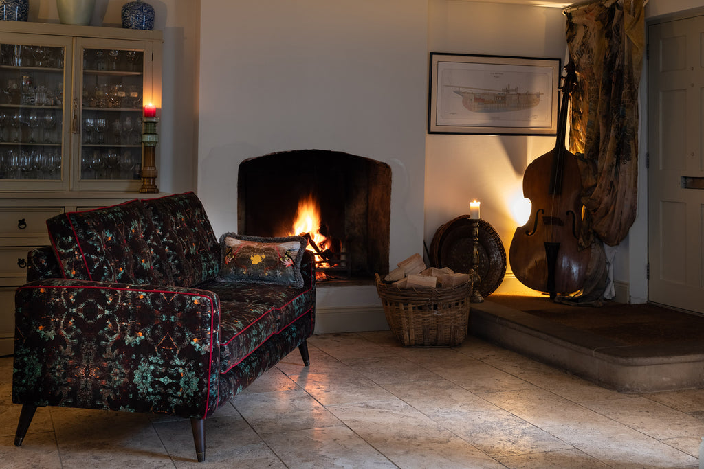 luxury sofa for sale UK, designer sofa for sale UK, patterned velvet sofa for sale UK, luxury velvet sofa for sale UK, Designer velvet sofa for sale UK, 2 seater settee for sale UK, small settee for sale