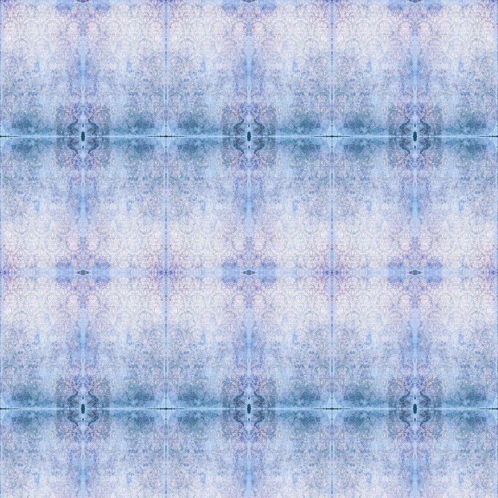 Duprez Misty Blue fabric flay lay showing horizontal repeat and symmetrical gradient design