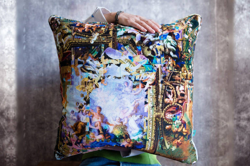 Hampton Hex Velvet Cushion - Blackpop | Designer Wallpaper, Luxury Fabric & Bespoke Furniture