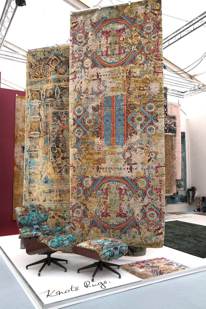 Hand Knotted Rug made in Nepal 'FRESCO' - Blackpop | Designer Wallpaper, Luxury Fabric & Bespoke Furniture