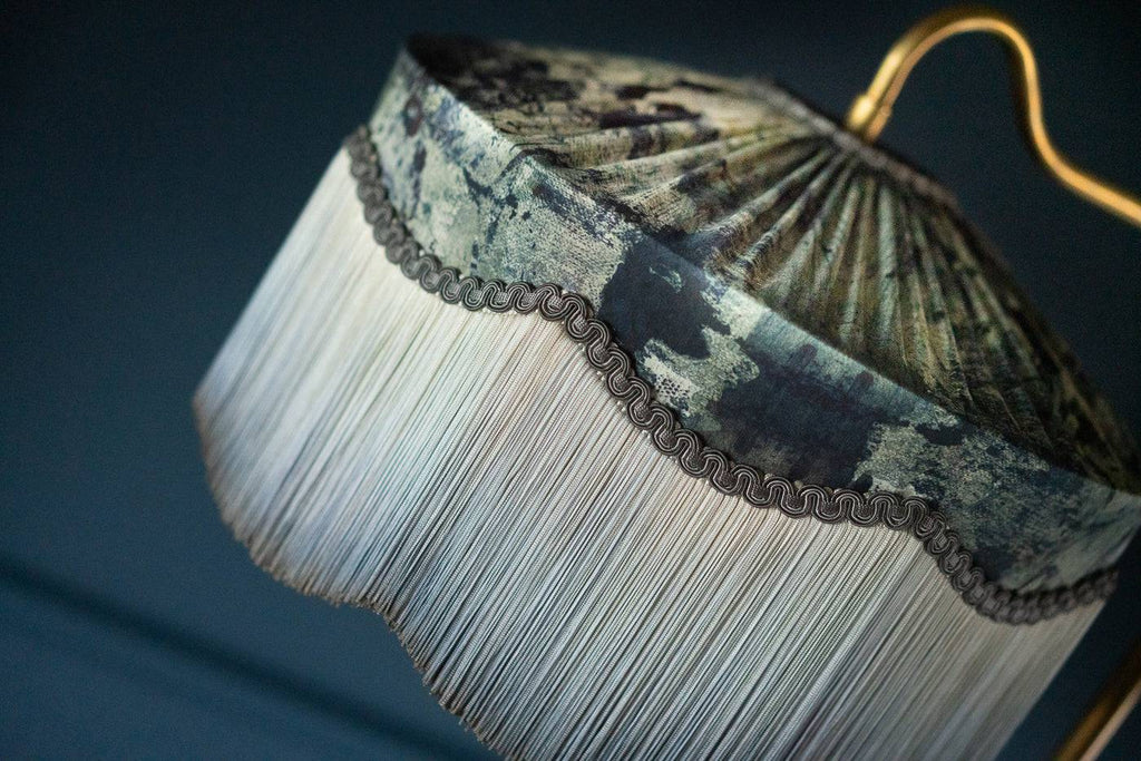 'Vanguard' Silk Fringed Lampshade - Blackpop | Designer Wallpaper, Luxury Fabric & Bespoke Furniture