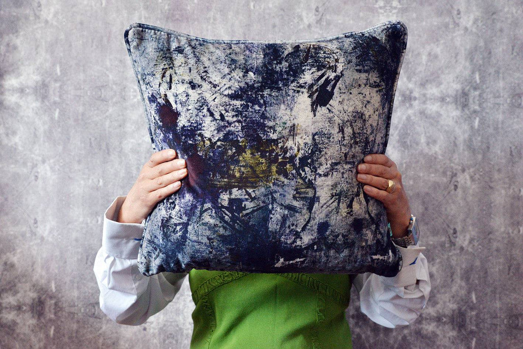 Grey velvet cushions, velvet cushions with fringing, velvet cushions with piping, Luxury velvet cushions, interiors shop in Derbyshire, 55x55cm cushions, 48x48cm cushions, 28x48cm cushions, UK-made cushions