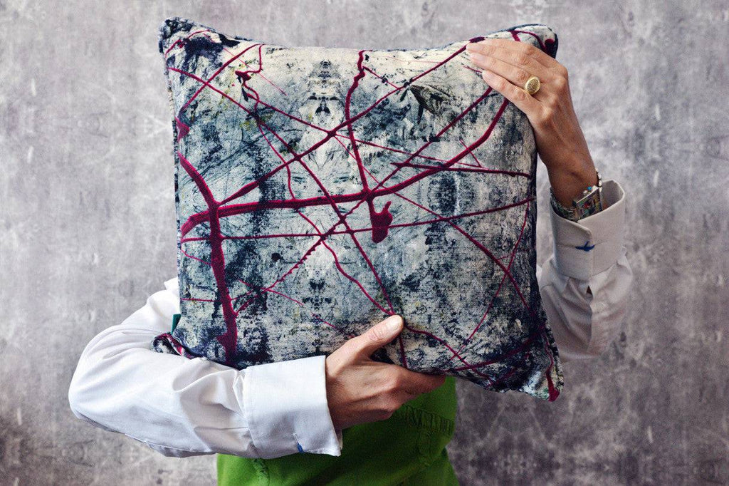 Vanguard Vibe/Vanguard Velvet Cushion - Blackpop | Designer Wallpaper, Luxury Fabric & Bespoke Furniture