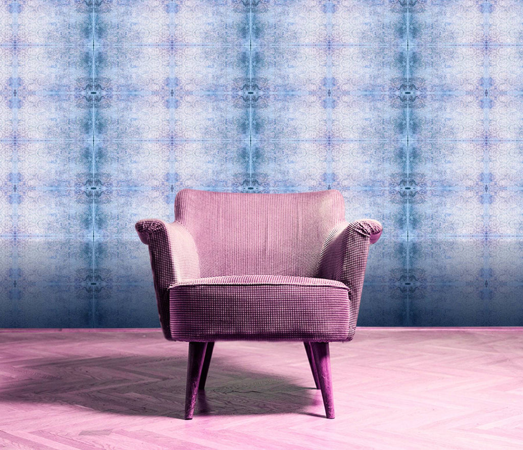 Duprez Misty Blue Blush Wallpaper - Blackpop | Designer Wallpaper, Luxury Fabric & Bespoke Furniture